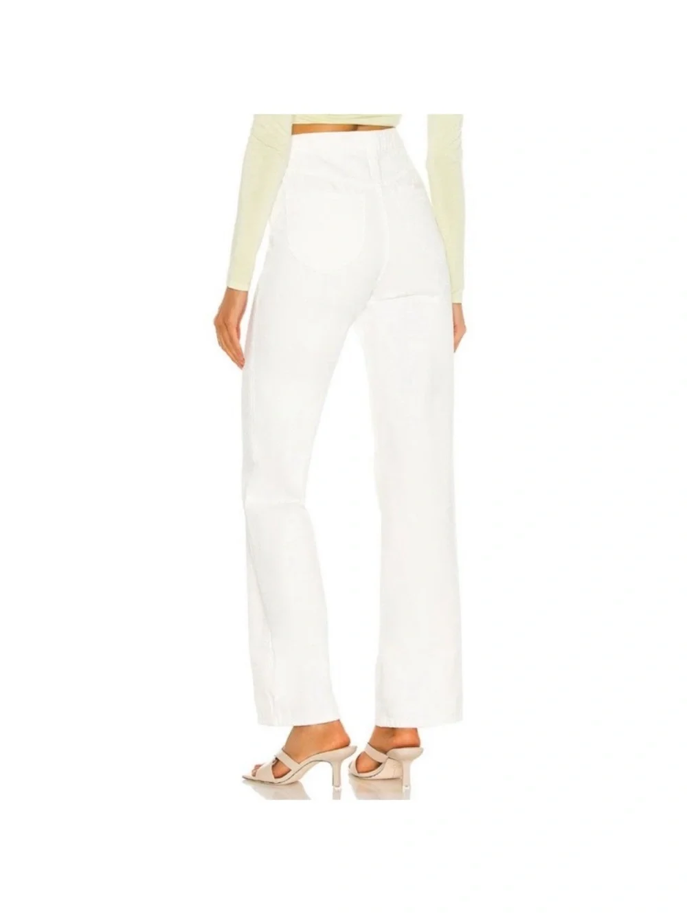Rollas White Heidi High Rise Loose Straight Jeans Size 27
